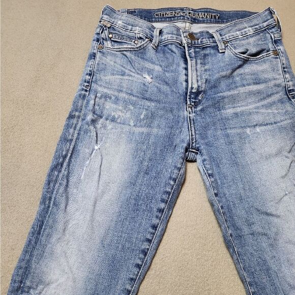 Citizens of Humanity Rocket Crop High Rise Skinny Jeans Distressed - Size 28 - Picture 10 of 16